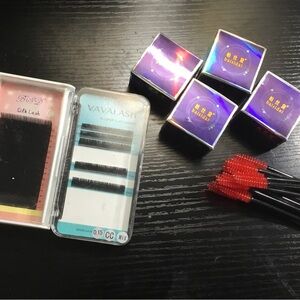 (152) Baisidai Lashes Vavalash & Lash Trays with Red Disposable Mascara Wands